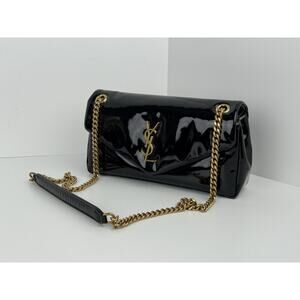 saint laurent jamie 4.3 Patent Black Leather